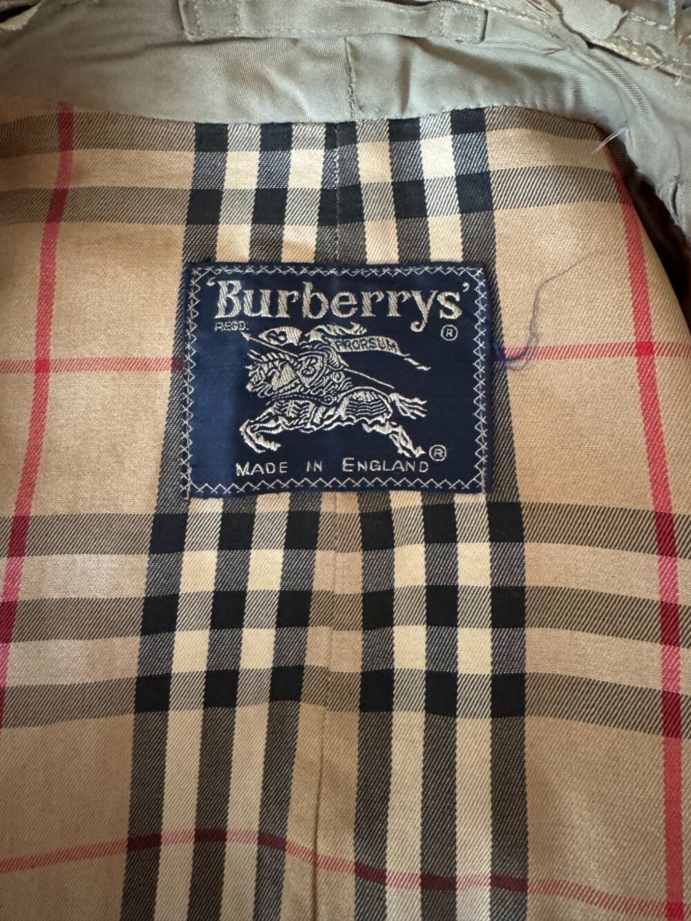 Vintage Burberrys of London Men's Trench Coat Made in England Nova Check Khaki - Picture 4 of 7